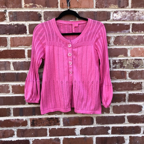 Anthropologie Sweaters - Charlotte Anthropologie Pink Cotton Sweater XL